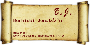 Berhidai Jonatán névjegykártya